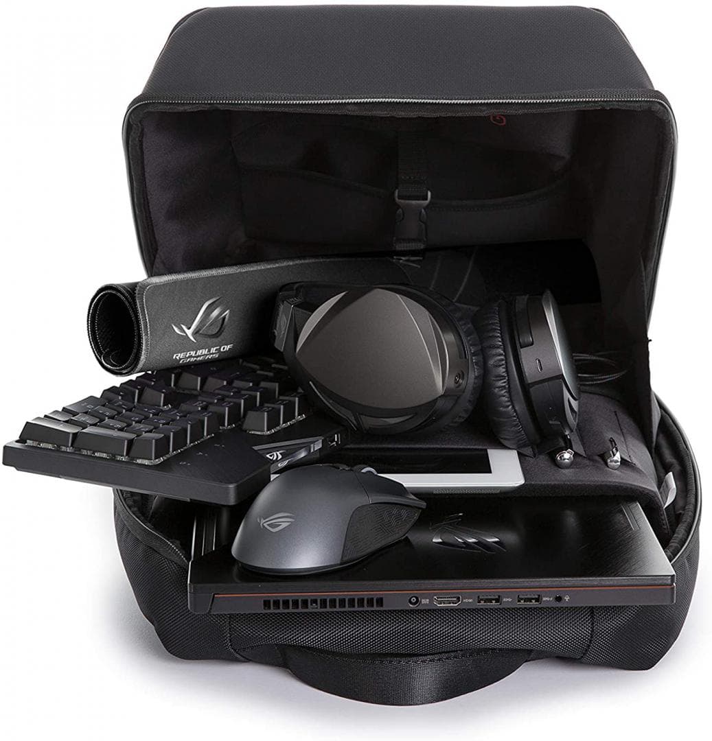 RUCSAC ASUS, pt. notebook de max. 15.6 inch, 1 compartiment, buzunar frontal, buzunar dorsal, waterproof, poliester, negru, "90XB0500-BBP000" — miniatură