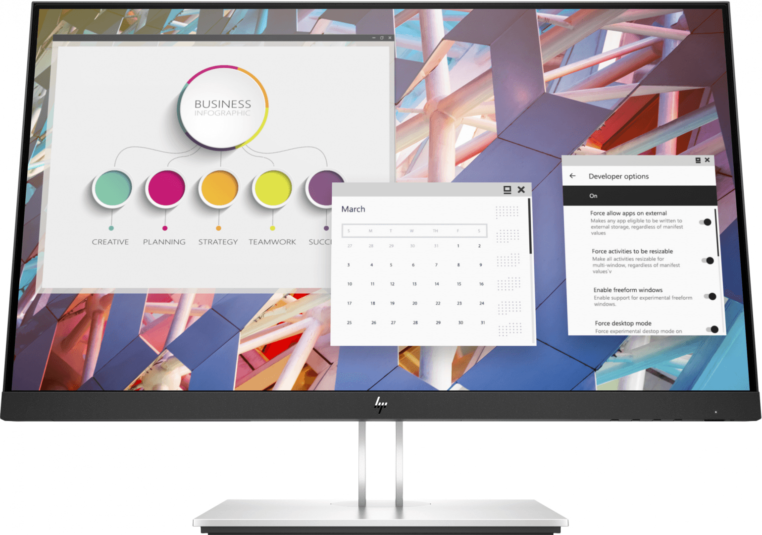MONITOR HP 23.8 inch, home, office, IPS, Full HD (1920 x 1080), Wide, 250 cd/mp, 5 ms, HDMI, VGA, DisplayPort, "9VF99AA" — miniatură