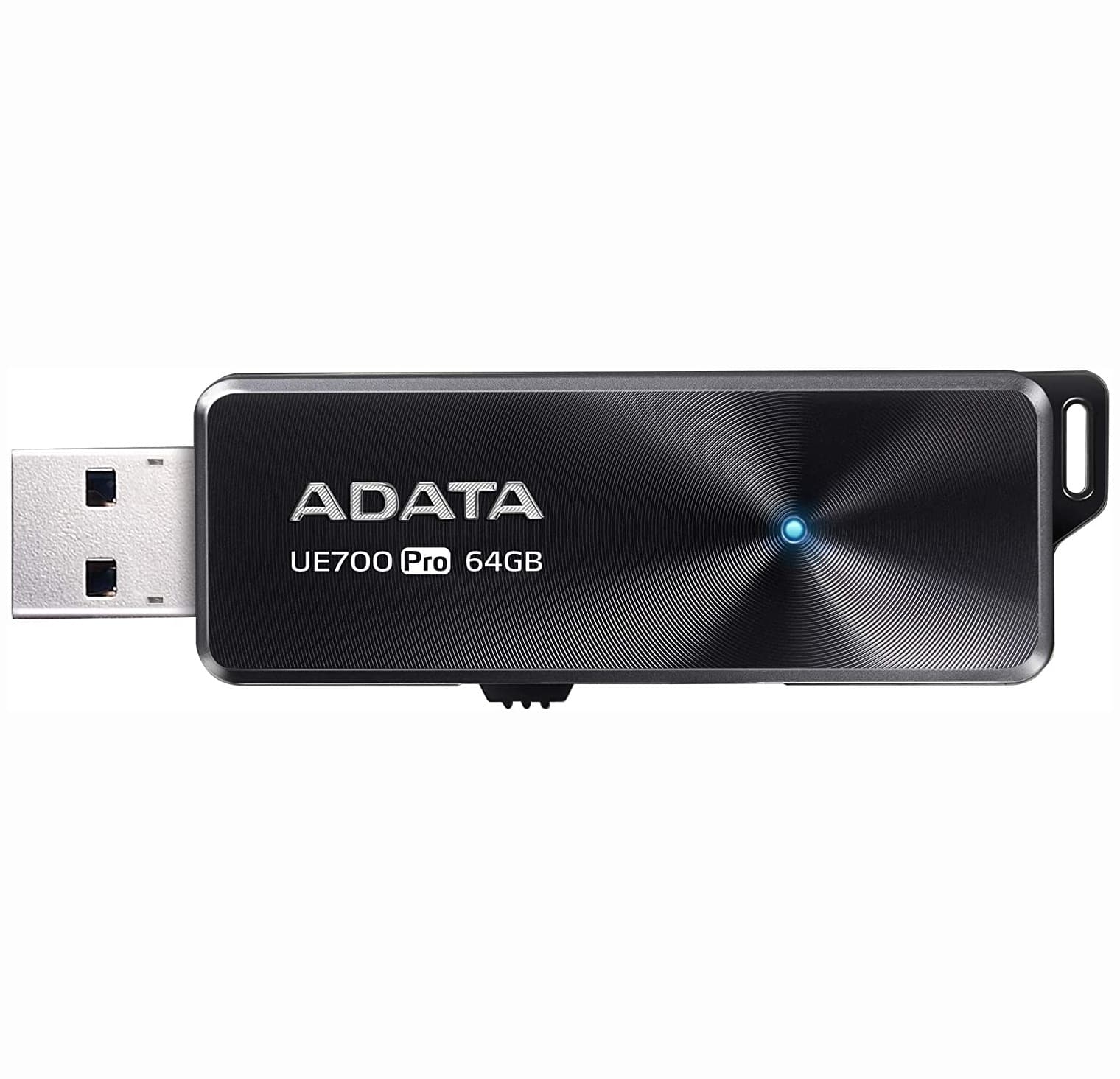 MEMORIE USB 3.2 ADATA 64 GB, retractabila, carcasa aluminiu, negru, "AUE700PRO-64G-CBK"