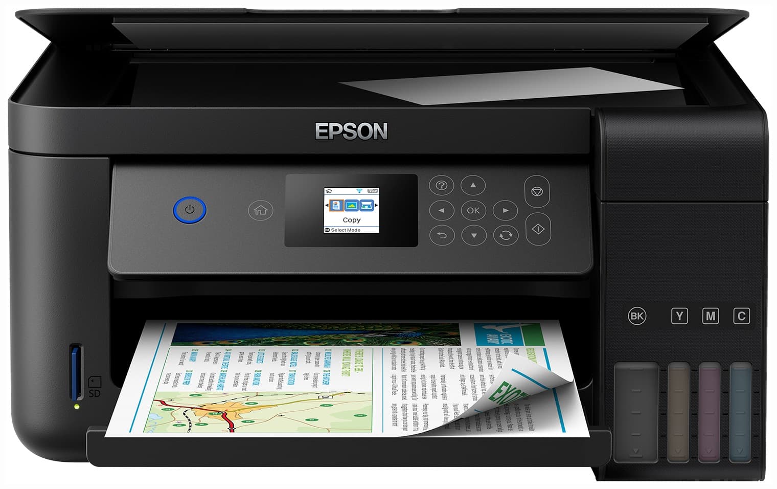Multifunctional Inkjet CISS Color Epson L4160, A4, Functii:Impr|Scan|Cop,Viteza Print Mono:33 ppm,Viteza Print color:15 ppm,Conectiv:USB|WiFi,Duplex:Da,ADF:Nu, "C11CG23401"