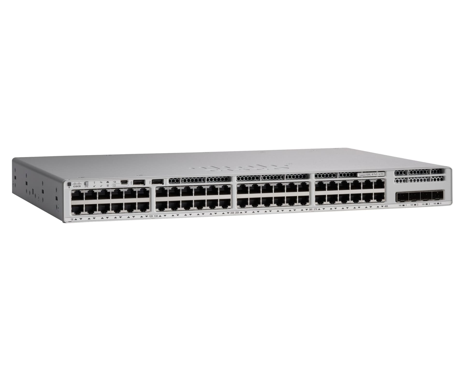 SWITCH CISCO, porturi Gigabit x 48, SFP x 4, managed, rackabil, carcasa metalica, "C9200L-48P-4X-E"