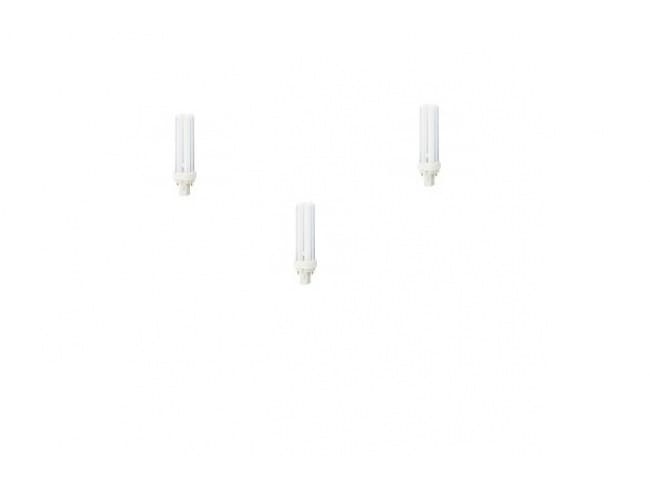 SET 3 becuri fluorescent Panasonic, soclu G24D-1, putere 13W, forma liniar, lumina alb rece, alimentare 220 - 240 V, "FDS13E40/2D-3"
