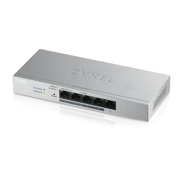 SWITCH PoE ZYXEL, port Gigabit x 5, SFP nu, managed, carcasa metalica, "GS1200-5HPV2-EU0101F"