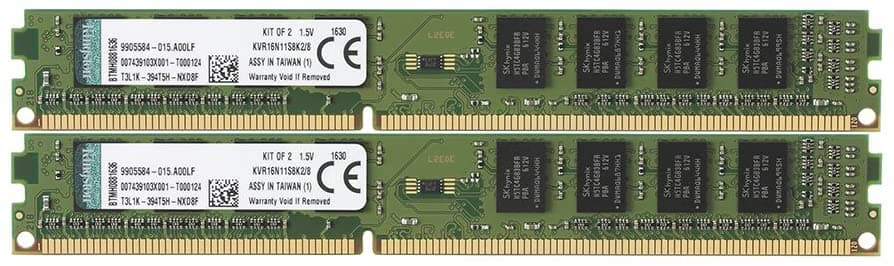 Memorie DDR Kingston DDR3 8 GB, frecventa 1600 MHz, 8 GB x 2 module, radiator, "KVR16N11S8K2/8"