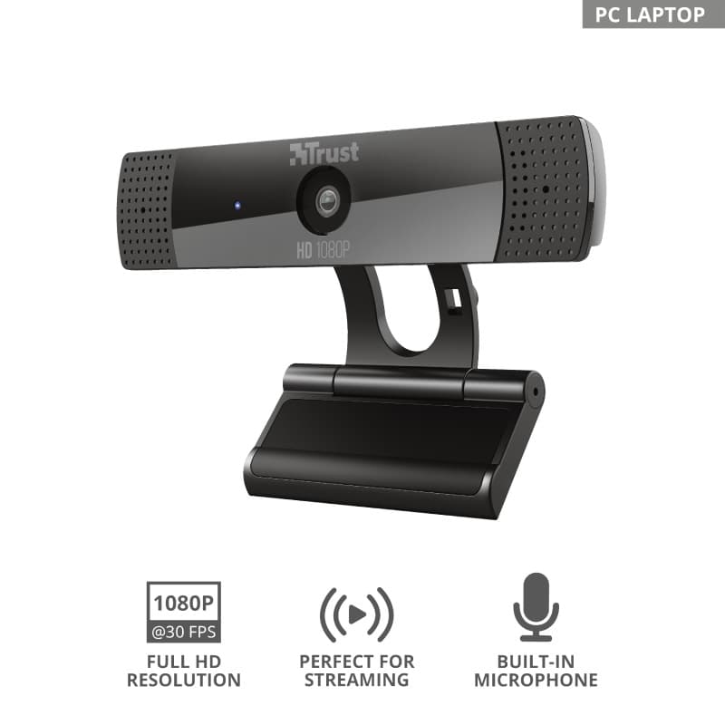 CAMERA web TRUST GXT 1160 Vero, Full HD rez 1920 x 1080, USB 2.0, microfon da, negru, "TR-22397" — miniatură