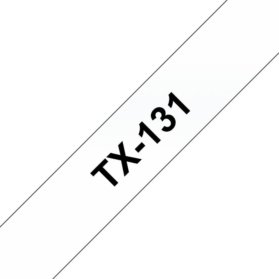 Banda laminata Original Brother Black on Clear, TX131, pentru E105|E110|H100|H101|H105|H110|H111|P300|128|200|1000|1010|1090|1100|1120|1130|1160|1170|1180|1190|1200|1230|1280|1290|6100|7100|ST1150, 12mm, incl.TV 0 RON, "TX131"