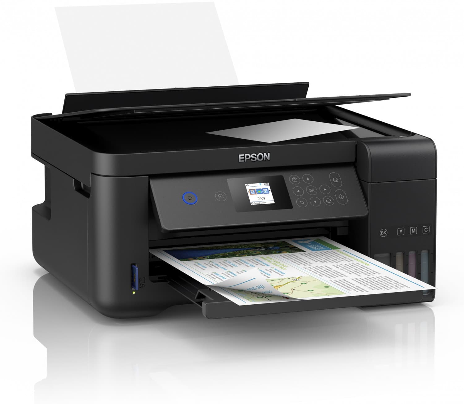 Multifunctional Inkjet CISS Color Epson L4160, A4, Functii:Impr|Scan|Cop,Viteza Print Mono:33 ppm,Viteza Print color:15 ppm,Conectiv:USB|WiFi,Duplex:Da,ADF:Nu, "C11CG23401" — miniatură