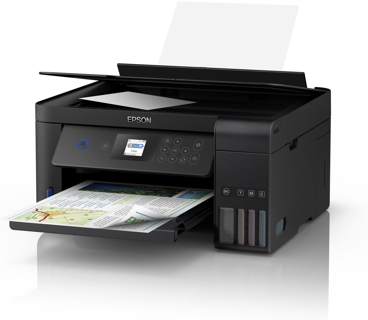 Multifunctional Inkjet CISS Color Epson L4160, A4, Functii:Impr|Scan|Cop,Viteza Print Mono:33 ppm,Viteza Print color:15 ppm,Conectiv:USB|WiFi,Duplex:Da,ADF:Nu, "C11CG23401" — miniatură