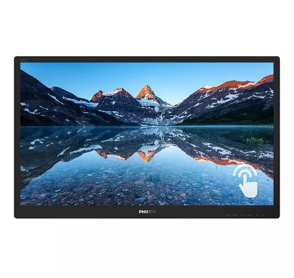 MONITOR PHILIPS 23.8 inch, home, office, IPS, Full HD (1920 x 1080), Wide, 250 cd/mp, 5 ms, HDMI, DVI, VGA, DisplayPort, "242B9TN/00"