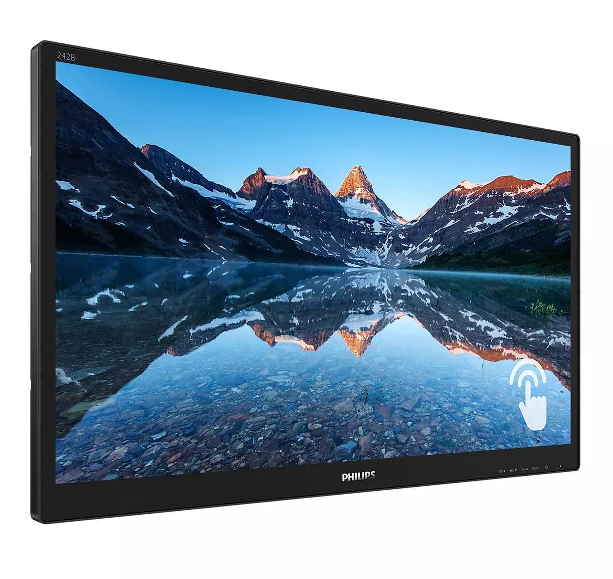 MONITOR PHILIPS 23.8 inch, home, office, IPS, Full HD (1920 x 1080), Wide, 250 cd/mp, 5 ms, HDMI, DVI, VGA, DisplayPort, "242B9TN/00" — miniatură