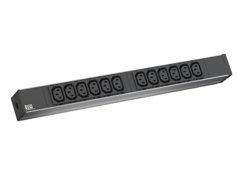PDU BACHMANN, 1U pt. rack 19 inch, 12 prize IEC, intrare Schuko, max 16 A, cablu 2 m, negru, "333.616"