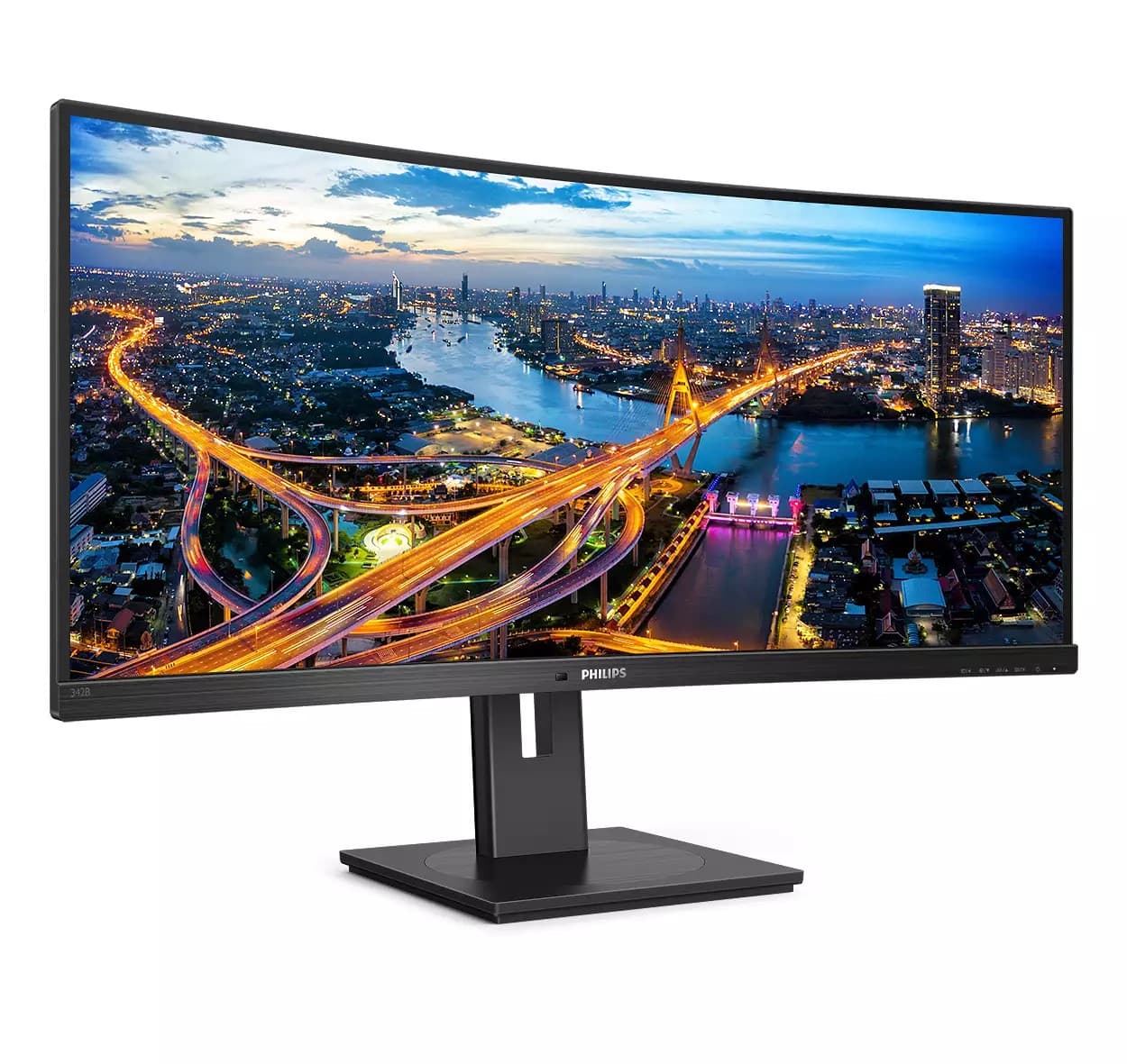 MONITOR PHILIPS 34 inch, home, office, VA, UW-UXGA (DCI 2K+) (2560 x 1080), Ultra Wide, curbat, 300 cd/mp, 4 ms, HDMI x 2, DisplayPort, "342B1C/00" — miniatură