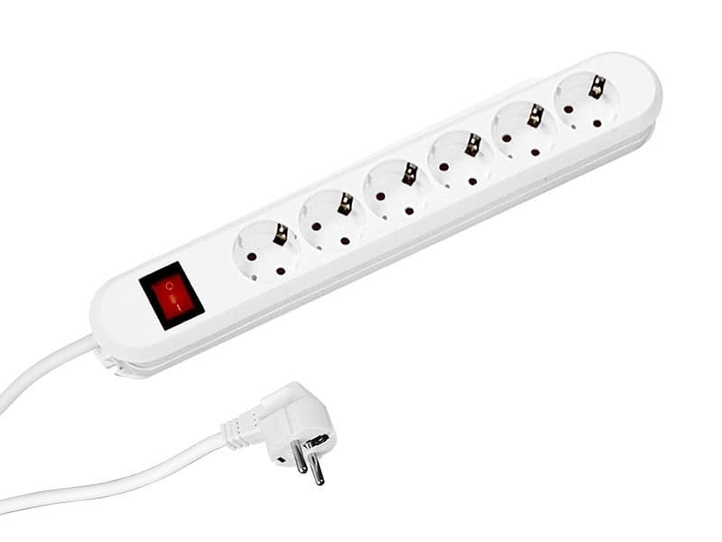 PRELUNGITOR Bachmann, Schuko x 6, conectare prin Schuko (T), cablu 1.5 m, 16 A, protectie copii, alb, "381.250K"