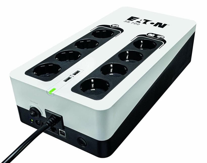 UPS Eaton, Offline, Tower, 420 W, fara AVR, Schuko x 8, LED, back-up 1 - 10 min. "3S700D"