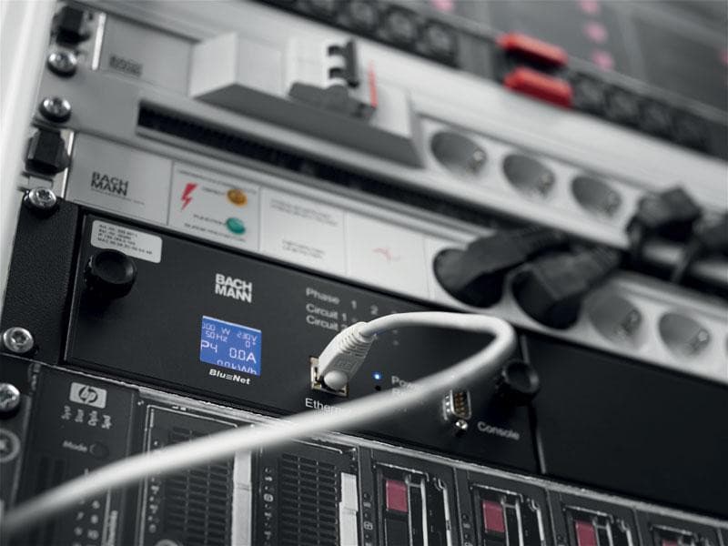 PDU BACHMANN, 1U pt. rack 19 inch, 6 prize IEC | 3 x scoket IEC, intrare IEC, max 16 A, cablu 2 m, gri, "800.2333" — miniatură