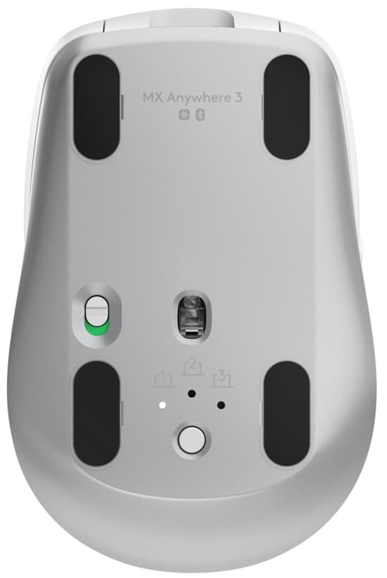 MOUSE LOGITECH, "Anywhere 3", PC sau NB, wireless, BT | 2.4GHz, laser, 4000 dpi, butoane/scroll 6/1,compatibil Mac,acumulator intern, incarcare prin USB-C, alb, "910-005991" — miniatură