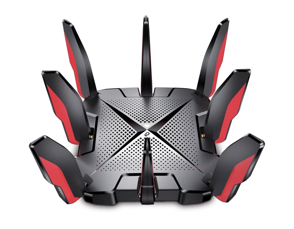ROUTER TP-LINK wireless 6600Mbps,1 x 2.5 Gbps WAN/LAN, 1 x 1 Gbps WAN/LAN, 3 x Gigabit LAN si 2 x USB, 2.4 Ghz/5 Ghz dual band, 8 antene externe, WI-FI 6 "Archer GX90"