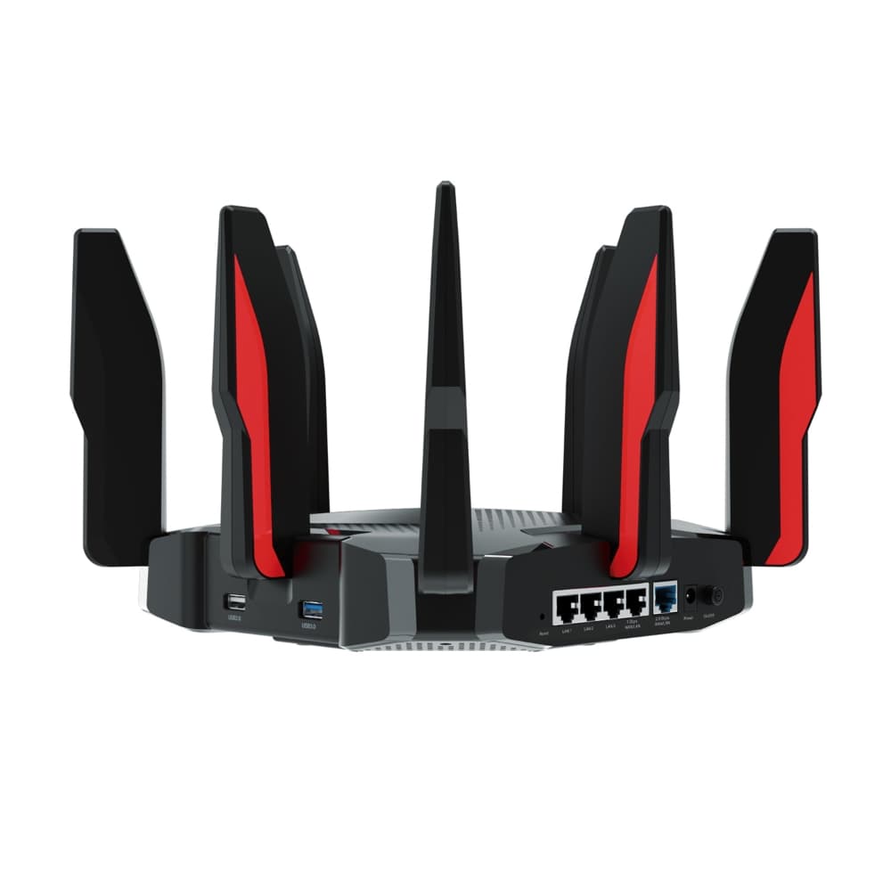 ROUTER TP-LINK wireless 6600Mbps,1 x 2.5 Gbps WAN/LAN, 1 x 1 Gbps WAN/LAN, 3 x Gigabit LAN si 2 x USB, 2.4 Ghz/5 Ghz dual band, 8 antene externe, WI-FI 6 "Archer GX90" — miniatură