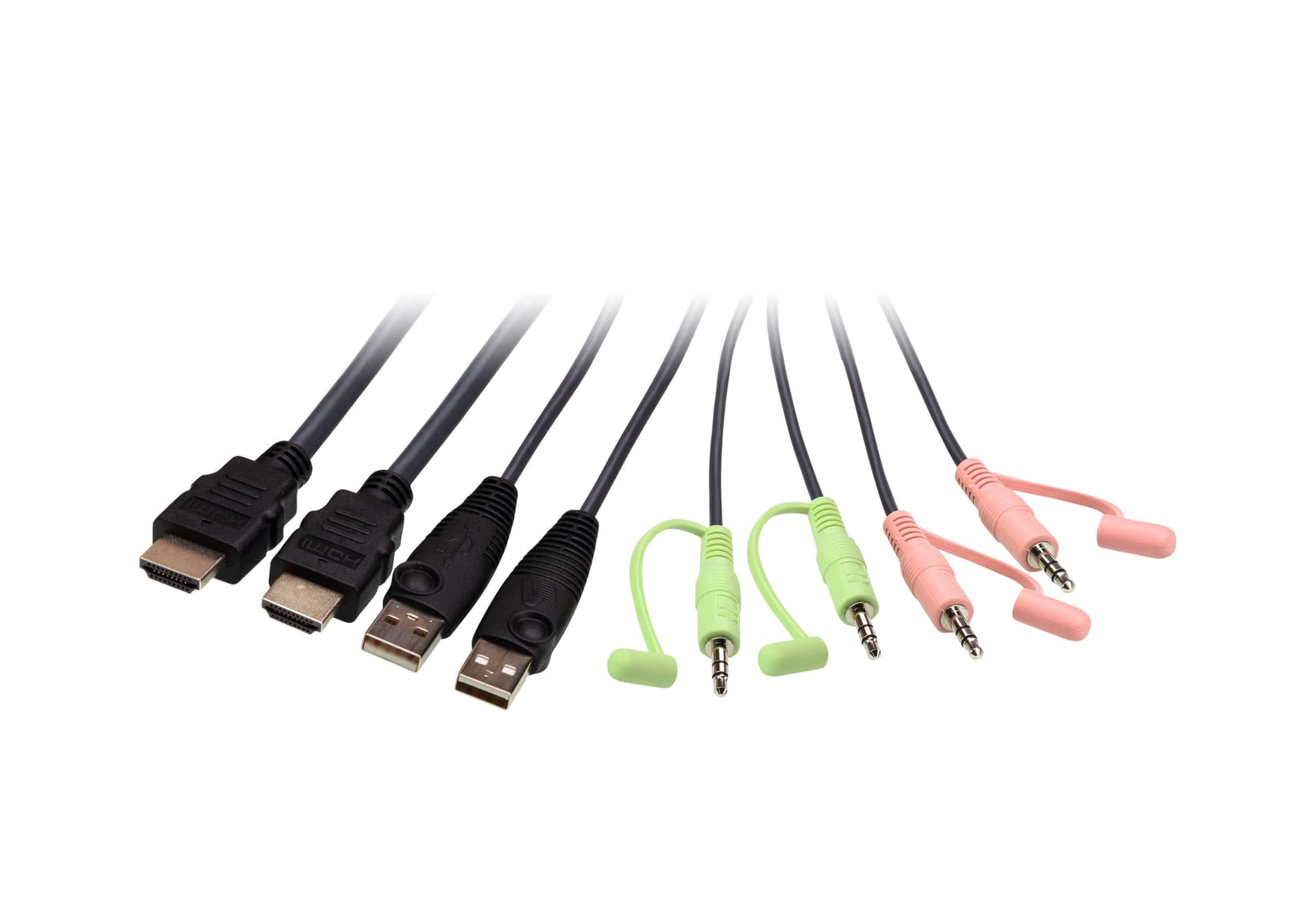 SWITCH KVM ATEN control 2 PC la 1 KVM, 4K resolution, button port selector, conector tip USB (T) x 2 | HDMI (T) x 2, 2 x 3.5mm Audio Jack Male "CS22H-AT" — miniatură