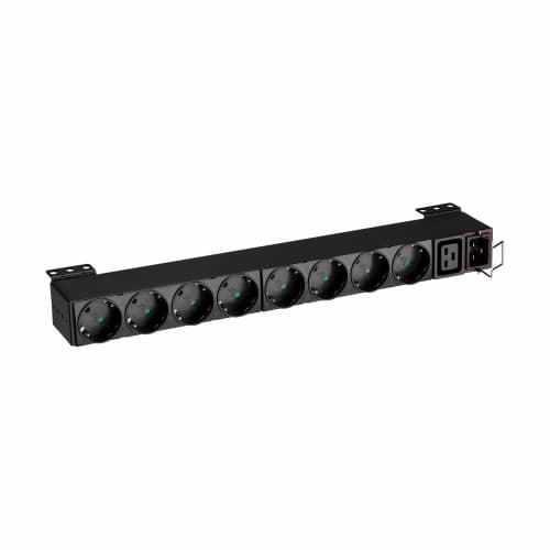 PDU EATON, 1U pt. rack 19 inch, 8 prize IEC, intrare IEC, max 16 A, cablu 2 m, negru, "EFLX8D"