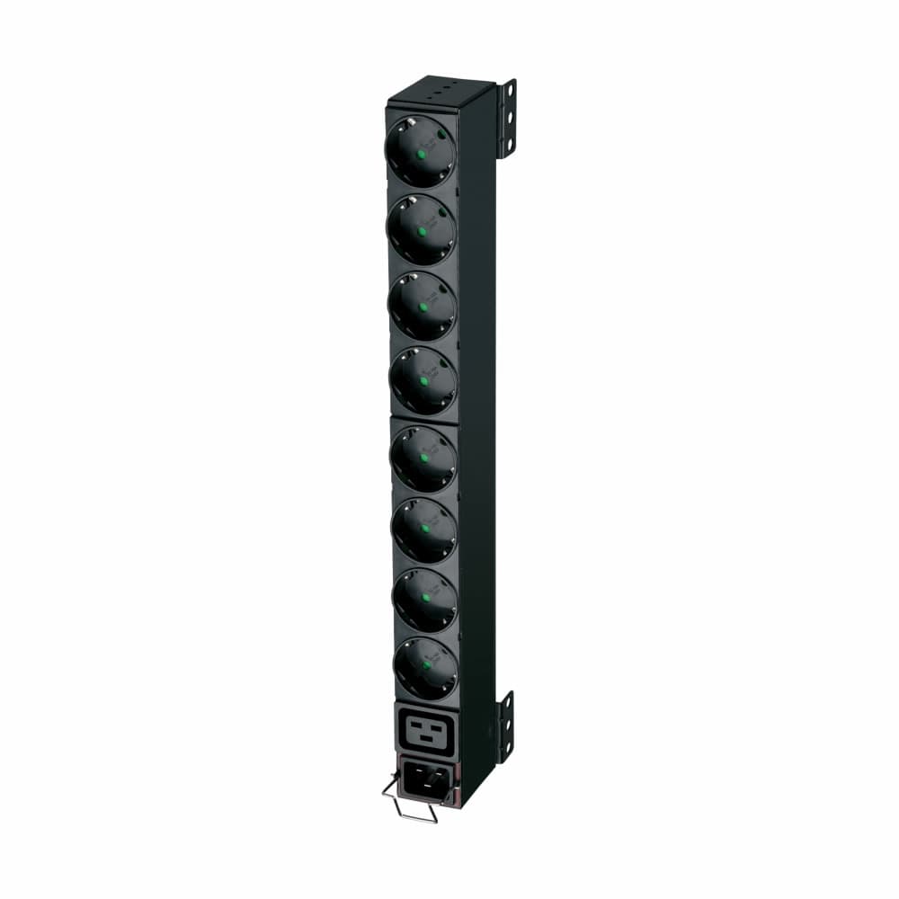 PDU EATON, 1U pt. rack 19 inch, 8 prize IEC, intrare IEC, max 16 A, cablu 2 m, negru, "EFLX8D" — miniatură