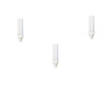 SET 3 becuri fluorescent Panasonic, soclu G24D-3, putere 26W, forma liniar, lumina alb calda, alimentare 220 - 240 V, "FDS26E40/2D-3"