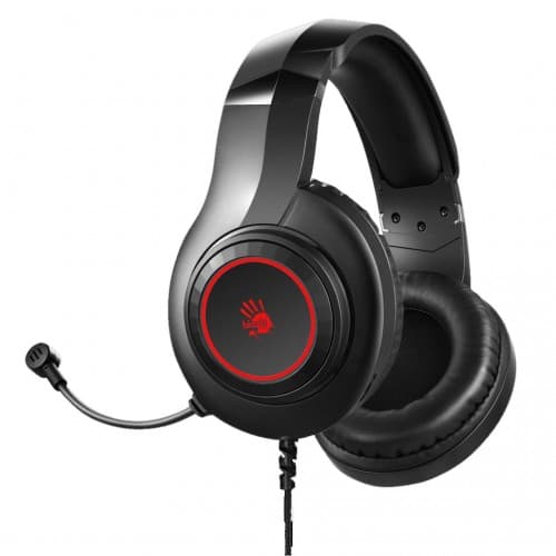 CASTI A4TECH Bloody gaming, cu fir, tip standard, utilizare multimedia (PC and more), microfon pe casca, iluminare, negru, jack 3.5", "G220" — miniatură