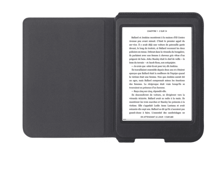 HUSA eReader, compatibil Kobo Nia, piele PU, negru, "N306-AC-BK-E-PU" — miniatură