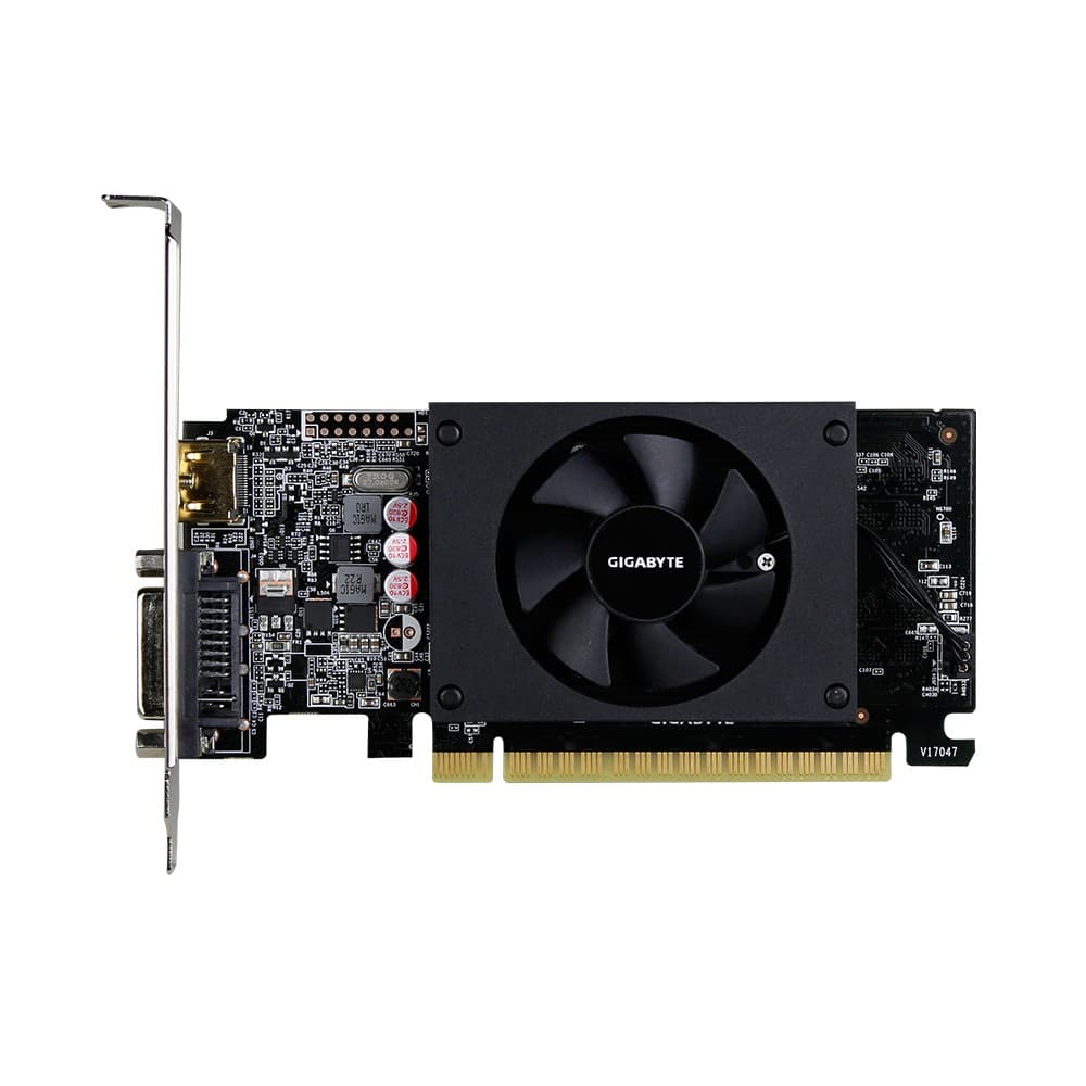 PLACA VIDEO GIGABYTE NVIDIA GeForce GT 710, 2GB GDDR5 64biti, PCI Express 2.0 x 8, HDMI, DVI, sistem racire aer activ, "N710D5-2GL"