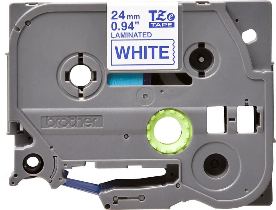 Banda laminata Original Brother Blue on White, TZE253, pentru D600|E500|E550|H500|P700|P710|P750|330|350|520|540|580|1400|1500|1600|1650|2200|2210|2300|2310|2400|2410|2430|2500|2600|2610|2700|2710|2730|2730|7500|7600, 24mm, incl.TV 0 RON, "TZE253"