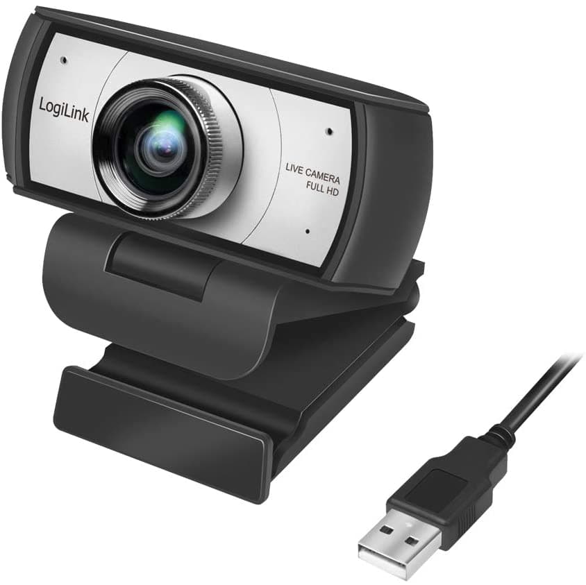 CAMERA WEB LOGILINK senzor. 1080p Full-HD cu rezolutie video 1920x1080; unghi vizualizare 120grade, pivotare 90grade, rotatie 180grade, microfon dual, cablu 1.6m, "UA0377"