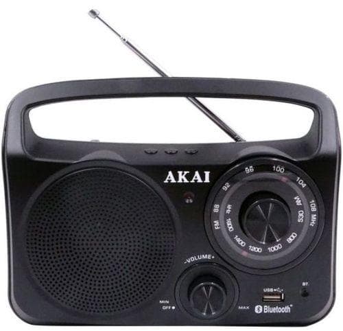RADIO portabil AKAI, compact 1.0, Bluetooth, cu fir, conector Bluetooth, Jack 3.5mm, USB, negru, "APR-85BT"
