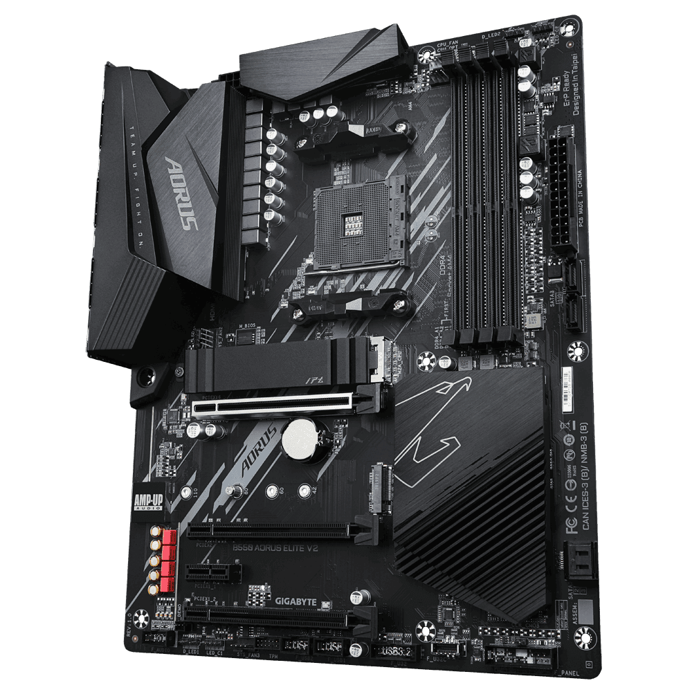 PLACA de BAZA Gigabyte "B550 AORUS ELITE V2", skt AM4, ATX, AMD B550, 4 x DDR4, max. 128 GB, 4 x SATA, 2 x M.2, 7.1, "B550 AORUS ELITE V2" — miniatură