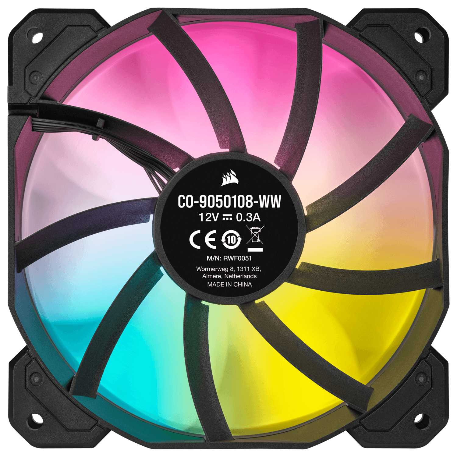 VENTILATOR Corsair, pt carcasa PC, 120 mm, 1500 rpm, LED RGB, 1 ventilator, "CO-9050108-WW" — miniatură