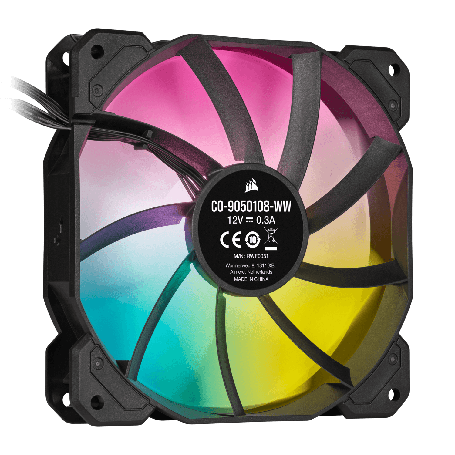 VENTILATOR Corsair, pt carcasa PC, 120 mm, 1500 rpm, LED RGB, 1 ventilator, "CO-9050108-WW" — miniatură