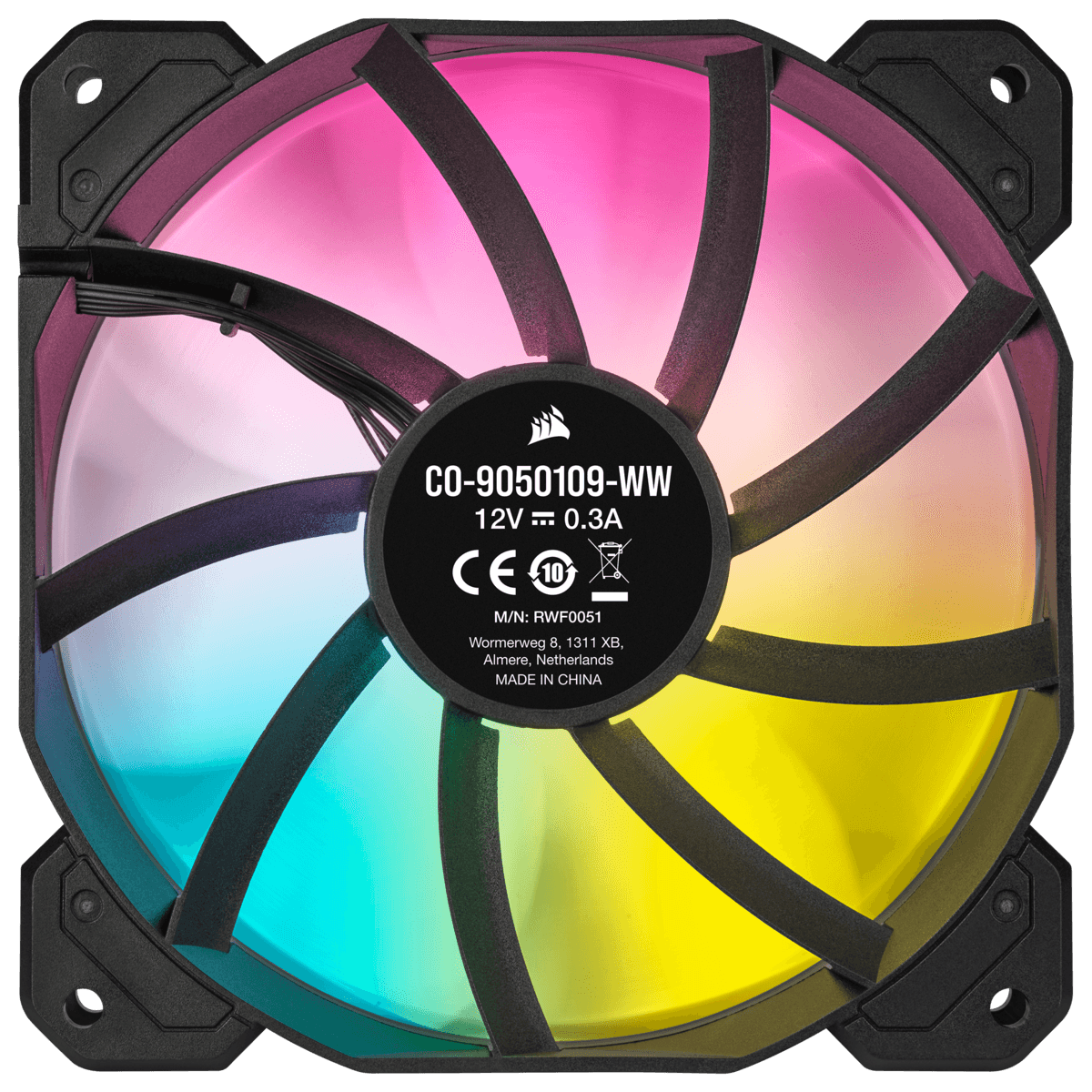 VENTILATOR Corsair, pt carcasa PC, 120 mm, 1500 rpm, LED RGB, 3 ventilatoare, "CO-9050109-WW" — miniatură