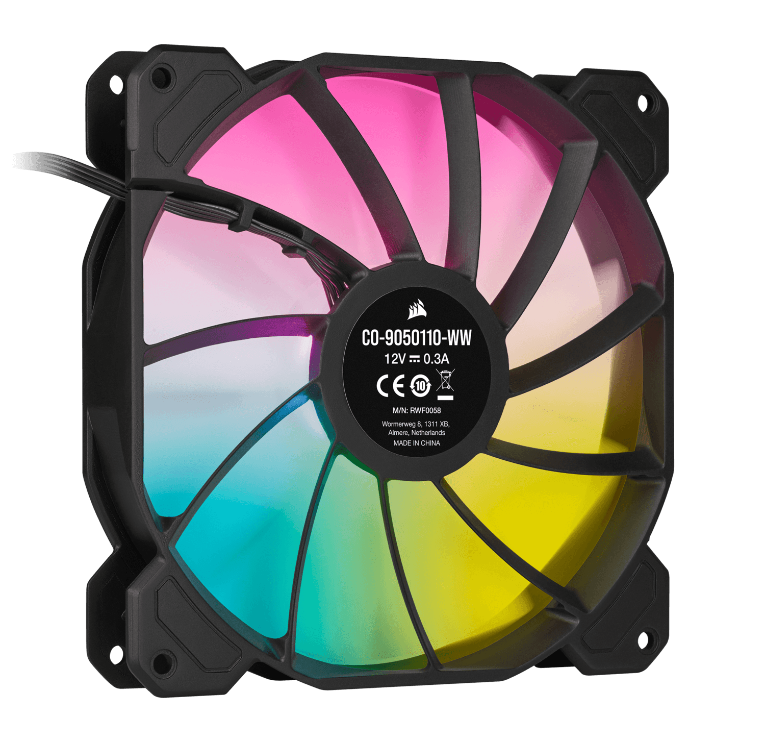 VENTILATOR Corsair, pt carcasa PC, 140 mm, 1200 rpm, LED RGB, 1 ventilator, "CO-9050110-WW" — miniatură