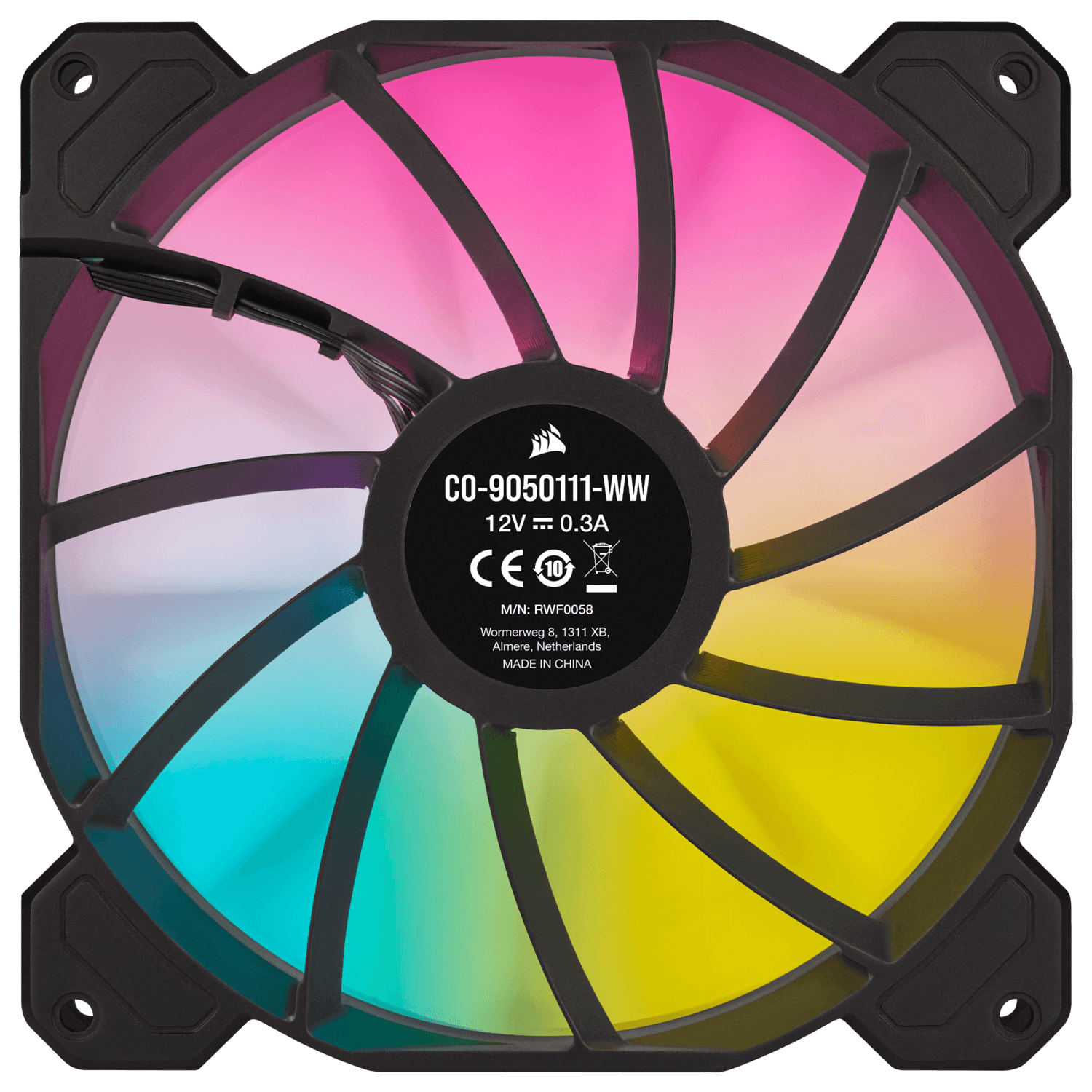 VENTILATOR Corsair, pt carcasa PC, 140 mm, 1200 rpm, LED RGB, 1 ventilator, "CO-9050110-WW" — miniatură