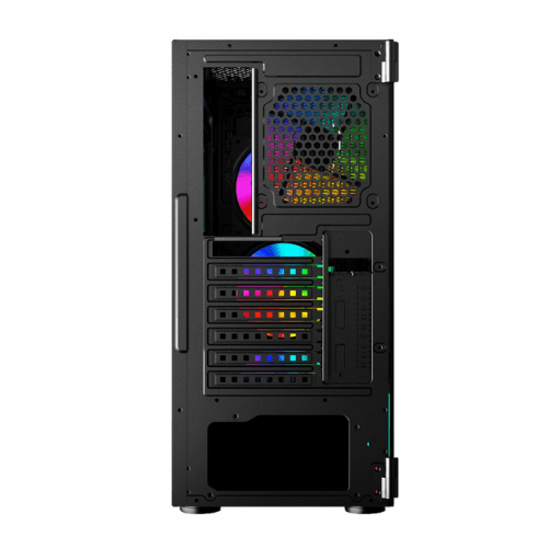 CARCASA NJOY Middle Tower,ATX, "Kona",fara sursa,sticla securizata,fanx4,USB 2.0 x 1,USB 3.0x2,Jack 3.5 mmx2,mesh fan ctr (inclusiv RGB),telecomanda,negru "CSMD-E000UKO-CR01B" — miniatură