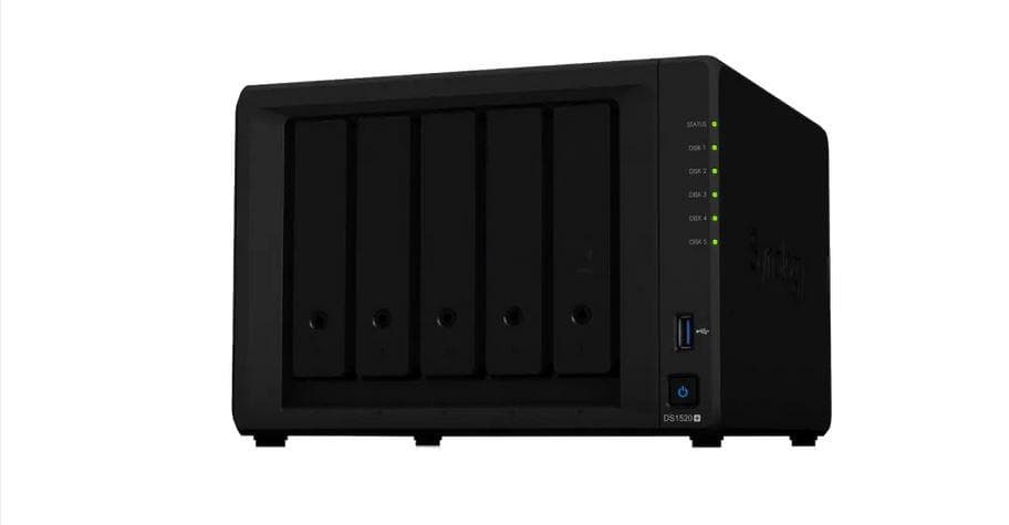 NAS Synology DS1520+ 5-Bay Intel Celeron J4125 8GB DDR4 (include TV 8.00 lei) — miniatură
