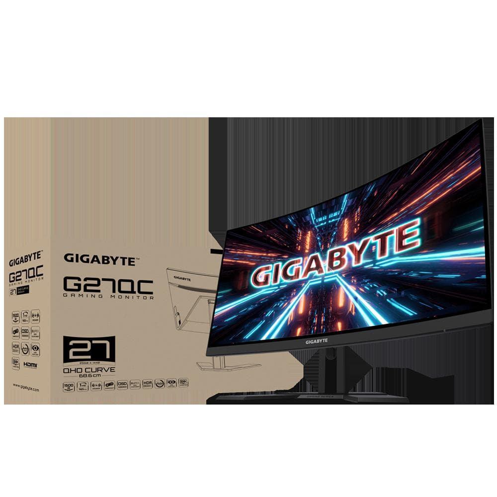 MONITOR Gigabyte 27 inch, Gaming, VA, WQHD (2560 x 1440), Wide | curbat, 250 cd/mp, 1 ms, HDMI | DisplayPort, "G27QC" — miniatură