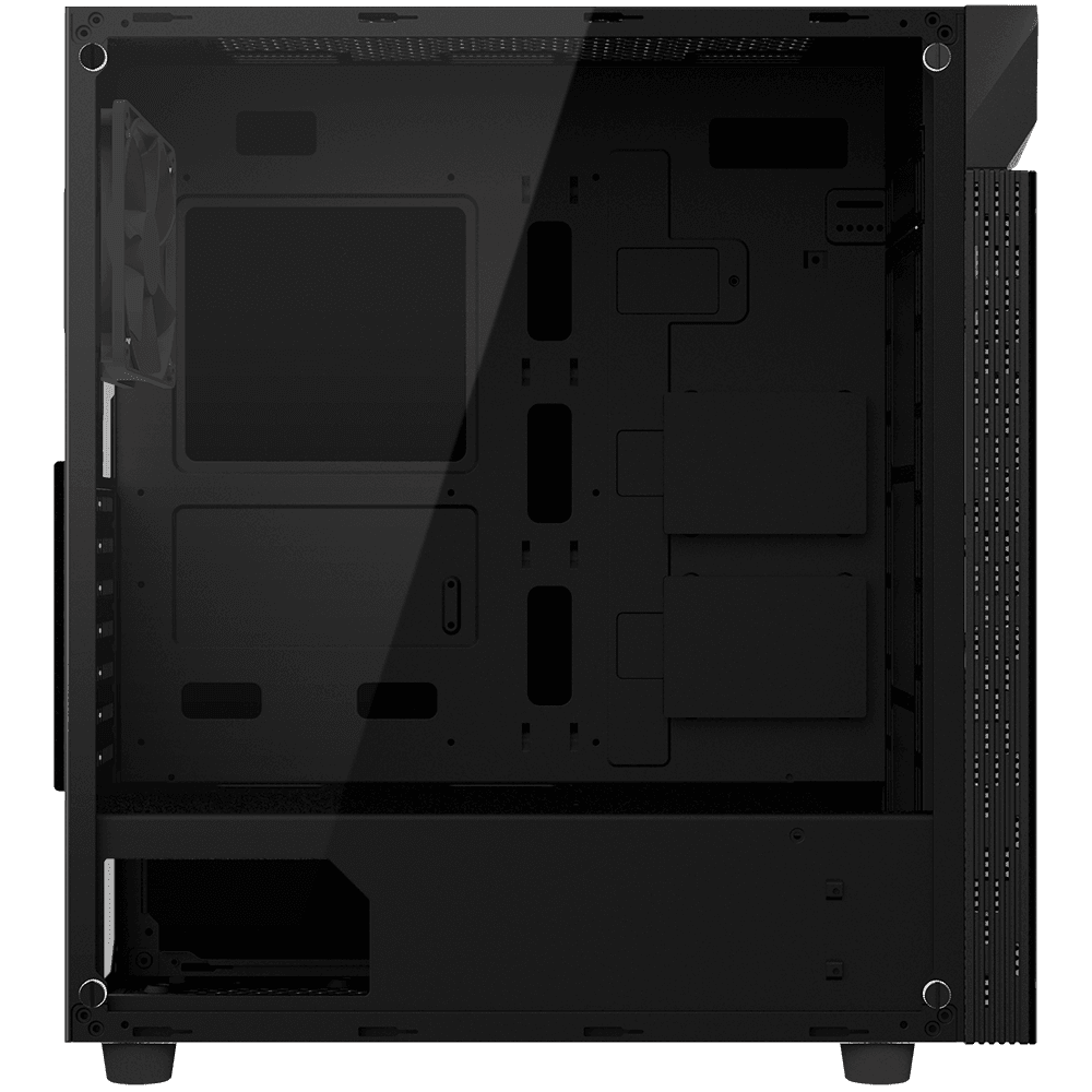 CARCASA GIGABYTE Middle Tower, ATX, "C200 GLASS", fara sursa, sticla securizata, fan x 1, USB 3.0 x 2, Jack 3.5 mm x 2, mesh pt. filtrare praf, negru, "GB-C200G" — miniatură