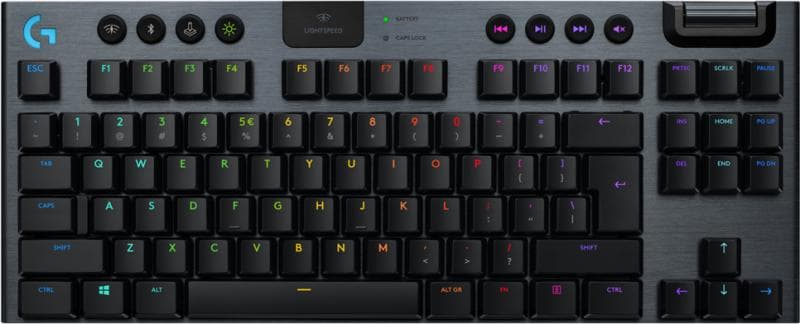 LOGITECH G915 TKL Tenkeyless LIGHTSPEED Wireless RGB Mechanical Gaming Keyboard - CARBON - US INTL - 2.4GHZ/BT - INTNL - LINEAR SWITCH "920-009520"