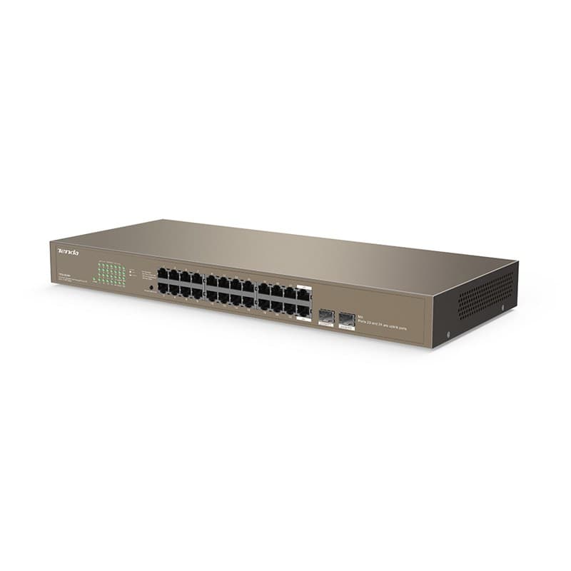 SWITCH Tenda 24 porturi Gigabit + 2 porturi SFP, carcasa metalica rackabil, "TEG1024F" — miniatură