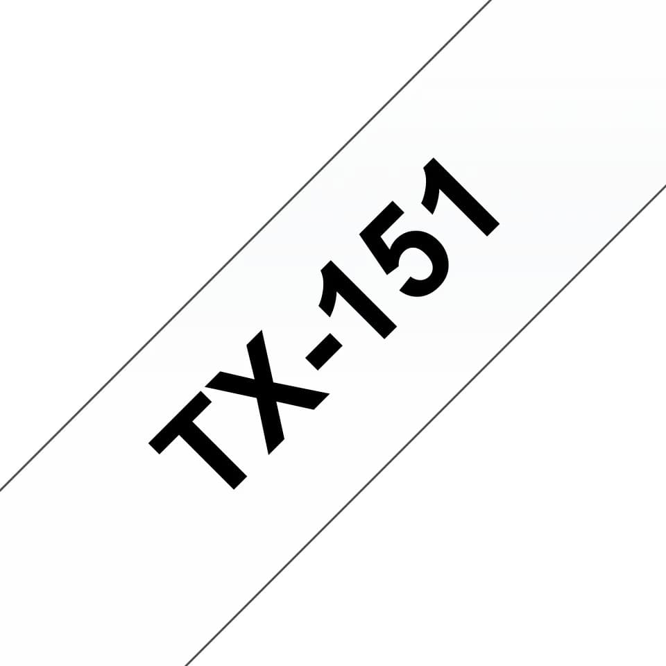 Banda laminata Original Brother Black on Clear, TX151, pentru D600|E500|E550|H500|P700|P710|P750|330|350|520|540|580|1400|1500|1600|1650|2200|2210|2300|2310|2400|2410|2430|2500|2600|2610|2700|2710|2730|2730|7500|7600, 24mm, incl.TV 0 RON, "TX151"