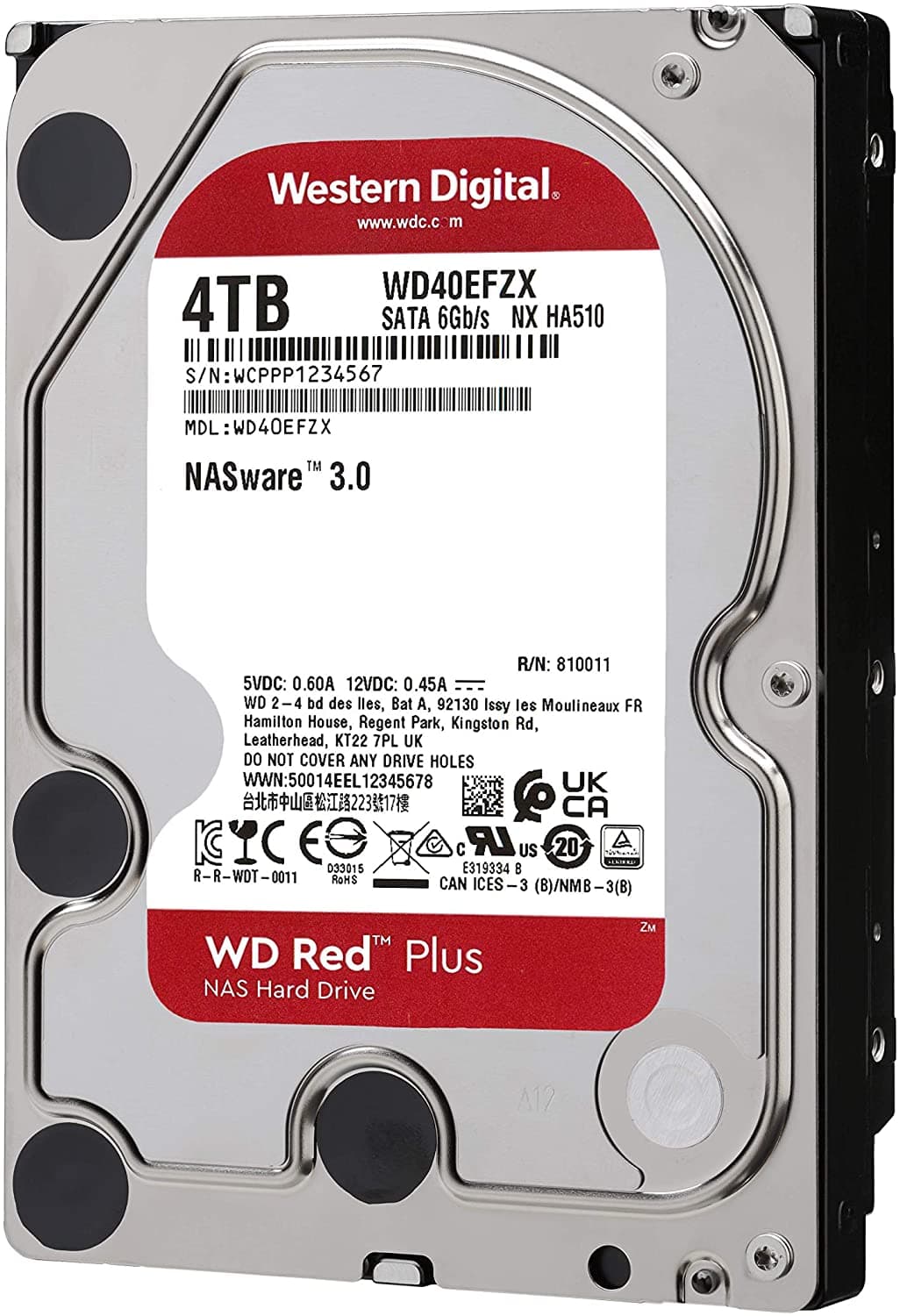 HDD WD 4TB, Red Plus, 5.400 rpm, buffer 128 MB, pt NAS, "WD40EFZX" — miniatură
