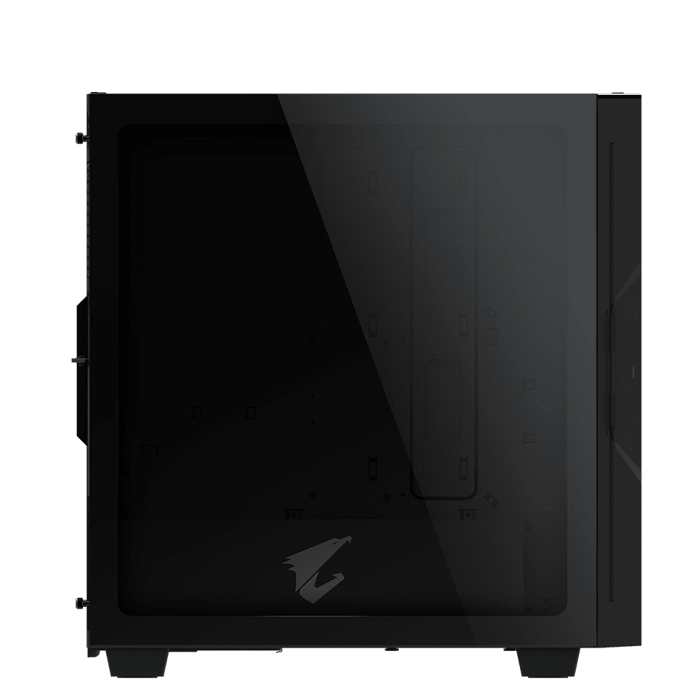 CARCASA GIGABYTE Middle Tower, ATX, "C300 Glass", fara sursa, sticla securizata, fan x 2, USB 3.1 gen 2 Type-C x 1, USB 3.0 x 3, mesh pt. filtrare praf, negru, "GB-AC300G" — miniatură
