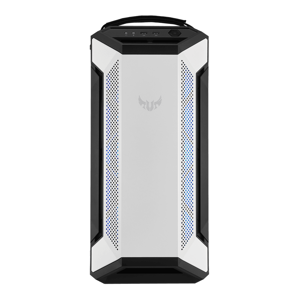 CARCASA ASUS Middle Tower, ATX, "GT501 TUF GAMING", fara sursa, sticla securizata, fan x 4, USB 3.0 x 2, Jack 3.5 mm x 2, mesh pt. filtrare praf,RGB, alb, "GT501 TUF GAMING W" — miniatură