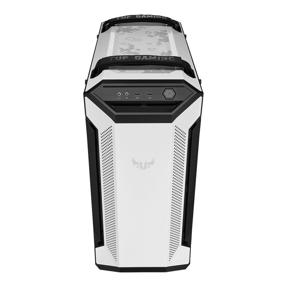 CARCASA ASUS Middle Tower, ATX, "GT501 TUF GAMING", fara sursa, sticla securizata, fan x 4, USB 3.0 x 2, Jack 3.5 mm x 2, mesh pt. filtrare praf,RGB, alb, "GT501 TUF GAMING W" — miniatură