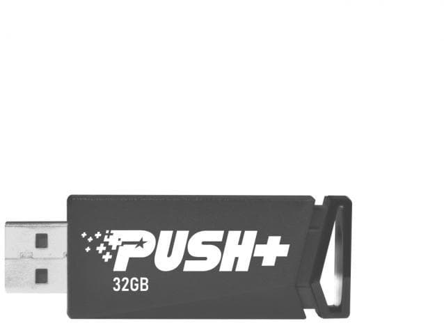 MEMORIE USB 3.2 PATRIOT PUSH+, 32 GB, profil mic, negru, "PSF32GPSHB32U"